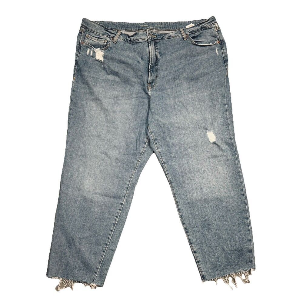 Old Navy OG Straight Jeans Womens Plus 24 High Rise Distressed Measures 43 x 26